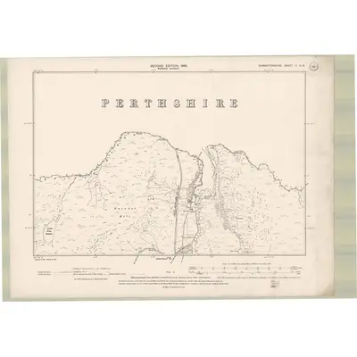 1896 Map of Dumbartonshire Sheet II.SW, 1899 Print