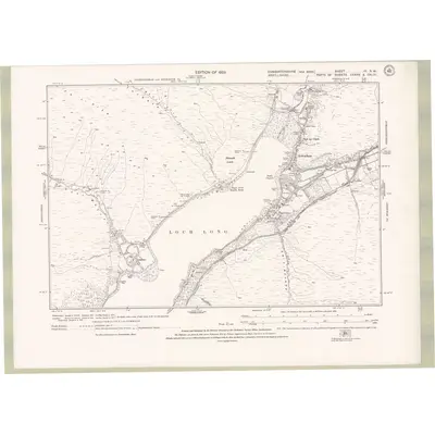 1914 Map of Dumbartonshire Sheet nV.SW, 1923 Print