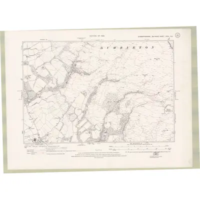 1914 Map of Dumbartonshire Sheet nXVIII.SE, 1923 Print