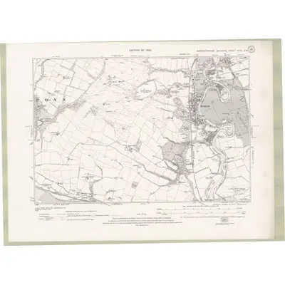 1914 Map of Dumbartonshire Sheet nXVIII.SW, 1923 Print