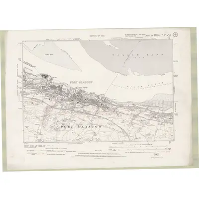1914 Map of Dumbartonshire Sheet nXXI.NE, 1922 Print