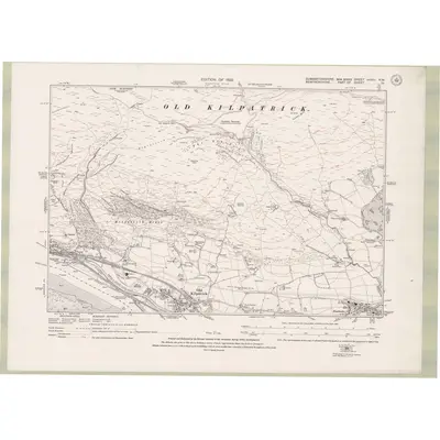 1914 Map of Dumbartonshire Sheet nXXIII.NW, 1922 Print