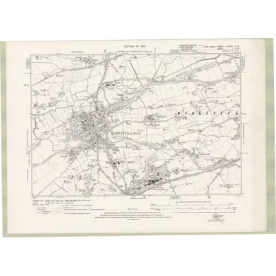 1914 Map of Dumbartonshire Sheet nXXXIII.NW, 1922 Print