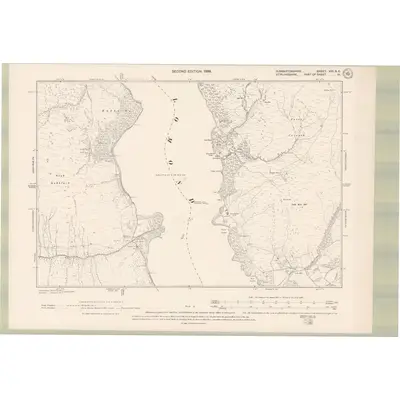 1896 Map of Dumbartonshire Sheet VIII.SE, 1899 Print