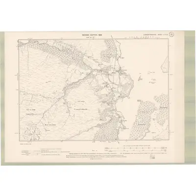 1896 Map of Dumbartonshire Sheet X.SE, 1899 Print