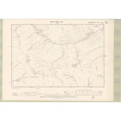 1896 Map of Dumbartonshire Sheet X.SW, 1899 Print