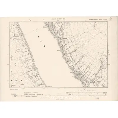 1896 Map of Dumbartonshire Sheet XII.SE, 1899 Print