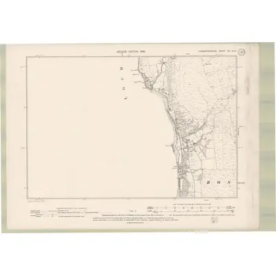1896 Map of Dumbartonshire Sheet XII.SW, 1899 Print