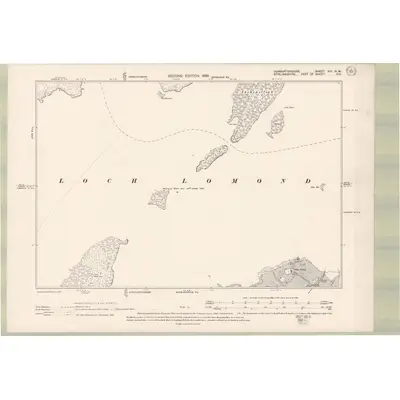 1896 Map of Dumbartonshire Sheet XIV.NW, 1899 Print