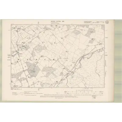1896 Map of Dumbartonshire Sheet XIV.SE, 1899 Print