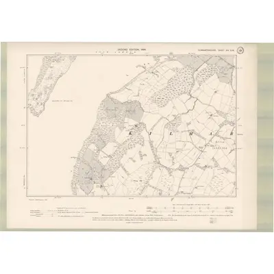 1896 Map of Dumbartonshire Sheet XIV.SW, 1899 Print