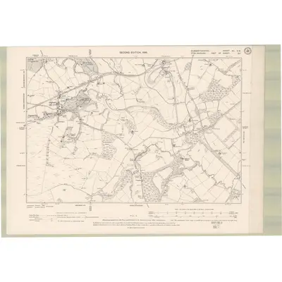 1896 Map of Dumbartonshire Sheet XV.SW, 1899 Print