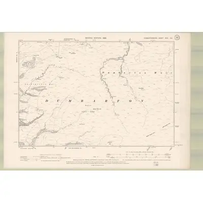 1896 Map of Dumbartonshire Sheet XVIII.SE, 1899 Print