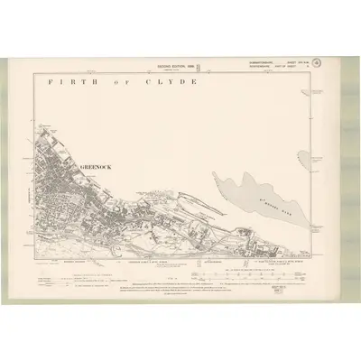 1896 Map of Dumbartonshire Sheet XXI.NW, 1899 Print