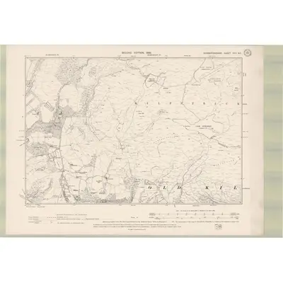 1896 Map of Dumbartonshire Sheet XXII.NE, 1899 Print