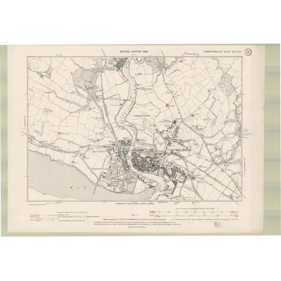 1896 Map of Dumbartonshire Sheet XXII.NW, 1899 Print