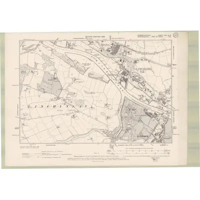 1896 Map of Dumbartonshire Sheet XXV.NW, 1899 Print