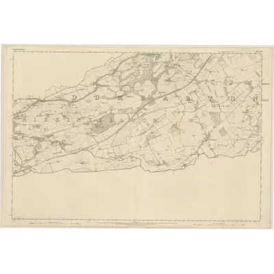 1859 Map of Dumbartonshire, Sheet XXV, 1864 Print