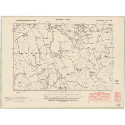 1948 Map of Dumfriesshire Sheet L.NE, 1952 Print