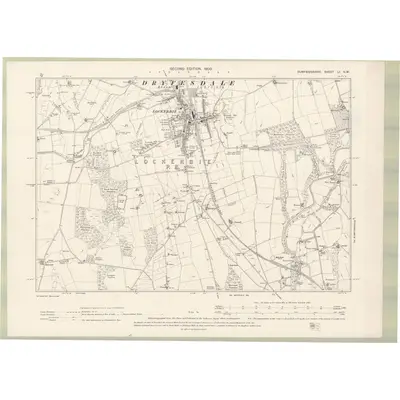 1898 Map of Dumfriesshire Sheet LI.NW, 1900 Print