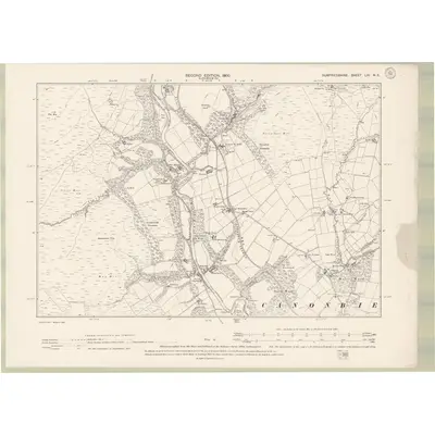 1898 Map of Dumfriesshire Sheet LIII.NE, 1900 Print