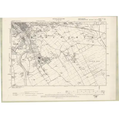 1898 Map of Dumfriesshire Sheet LV.NE, 1900 Print