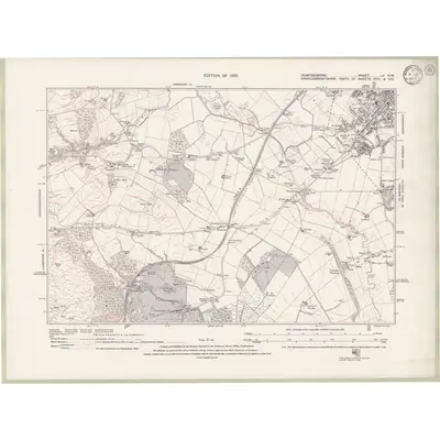 1929 Map of Dumfriesshire Sheet LV.NW, 1932 Print