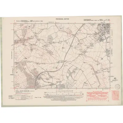1938 Map of Dumfriesshire Sheet LV.NW, 1950 Print