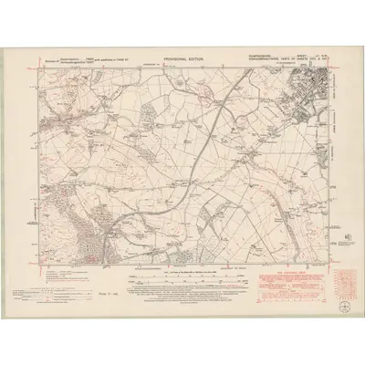 1947 Map of Dumfriesshire Sheet LV.NW, 1951 Print