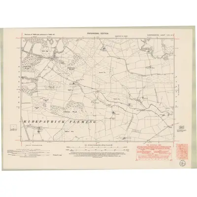 1947 Map of Dumfriesshire Sheet LVIII.NE, 1951 Print