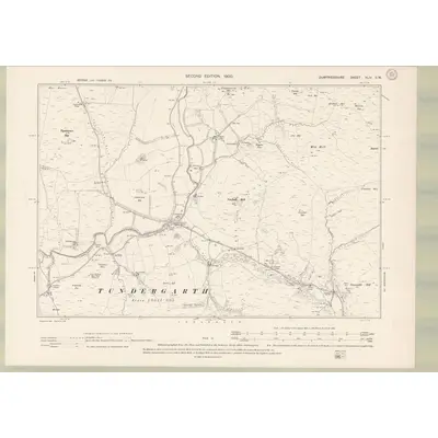 1898 Map of Dumfriesshire Sheet XLIV.SW, 1900 Print