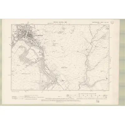 1898 Map of Dumfriesshire Sheet XLV.SE, 1900 Print