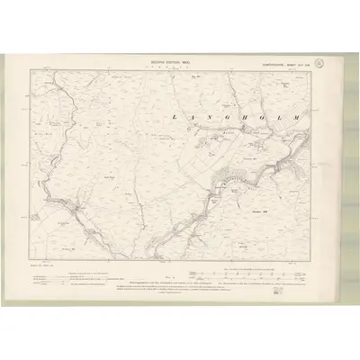 1898 Map of Dumfriesshire Sheet XLV.SW, 1900 Print
