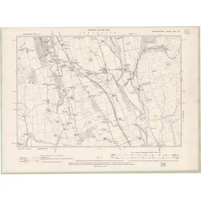 1898 Map of Dumfriesshire Sheet XXIV.NE, 1900 Print