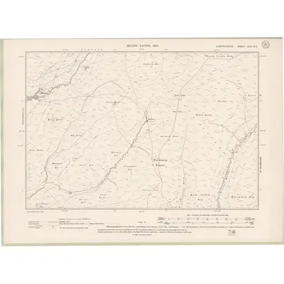 1898 Map of Dumfriesshire Sheet XXVI.NE, 1900 Print