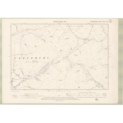 1898 Map of Dumfriesshire Sheet XXXII.NW, 1900 Print