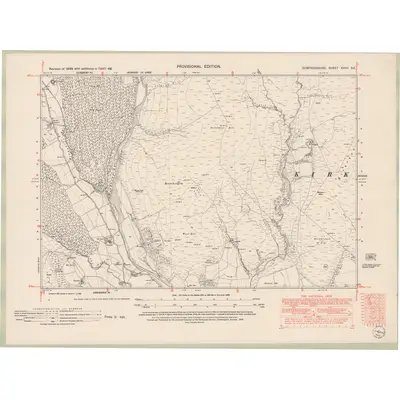 1947 Map of Dumfriesshire Sheet XXXII.SE, 1952 Print