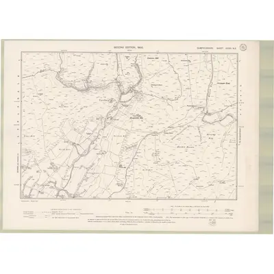 1898 Map of Dumfriesshire Sheet XXXIV.NE, 1900 Print