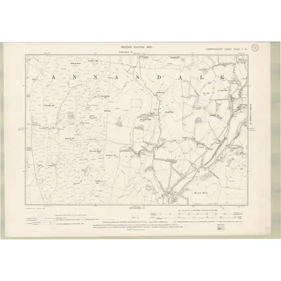 1898 Map of Dumfriesshire Sheet XXXIV.SW, 1900 Print