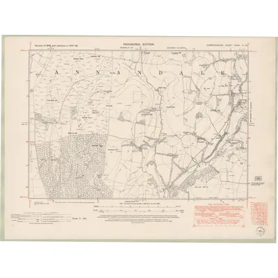 1948 Map of Dumfriesshire Sheet XXXIV.SW, 1952 Print