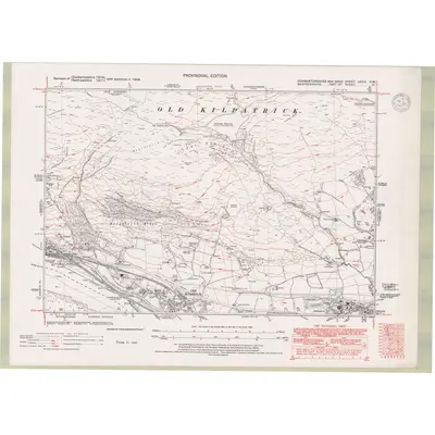 1938 Map of Dunbartonshire Sheet nXXIII.NW, 1947 Print
