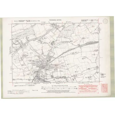 1938 Map of Dunbartonshire Sheet nXXXII.SE, 1946 Print