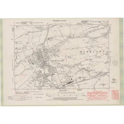 1938 Map of Dunbartonshire Sheet nXXXIII.NW, 1948 Print