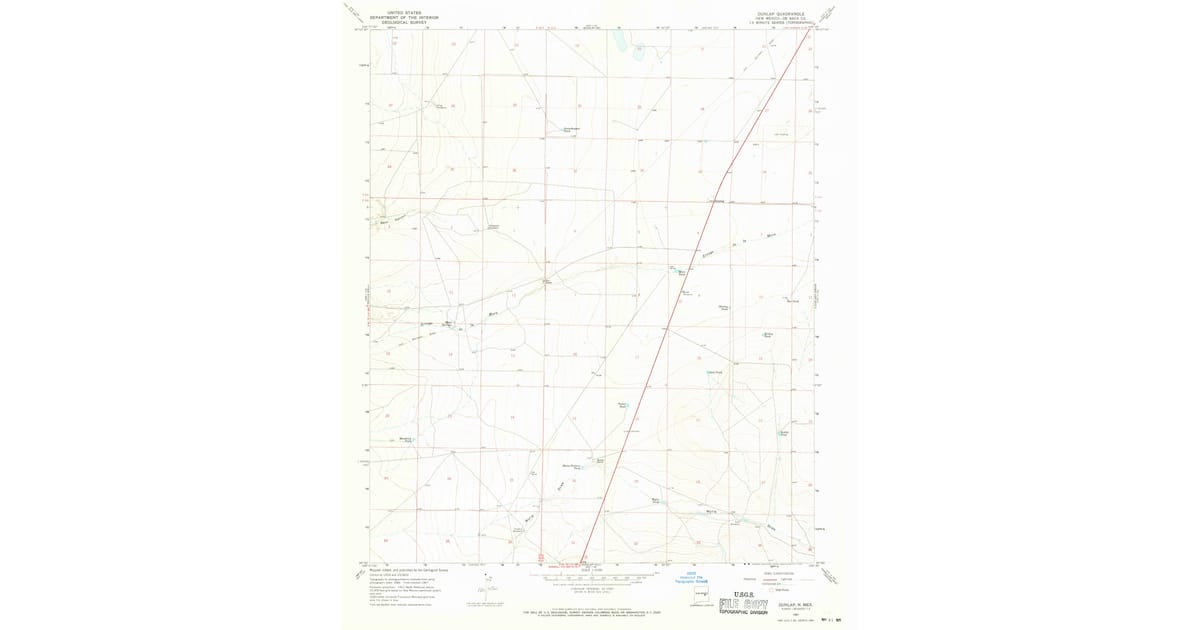 1967 Map of Dunlap, De Baca County, NM — High-Res | Pastmaps