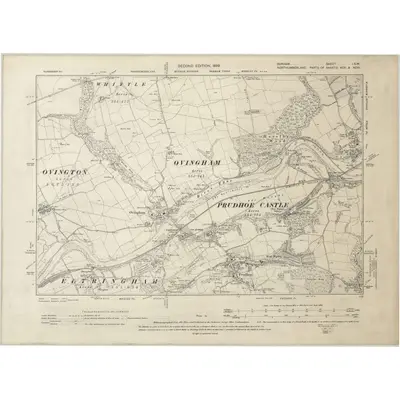1895 Map of Durham I.SW, 1899 Print