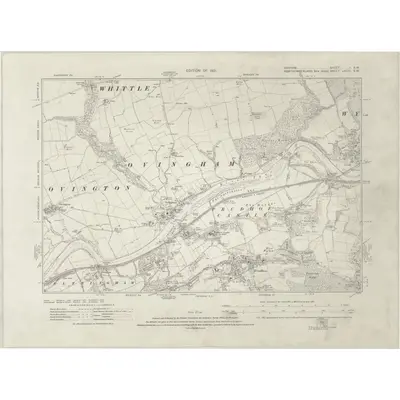 1914 Map of Durham I.SW, 1921 Print