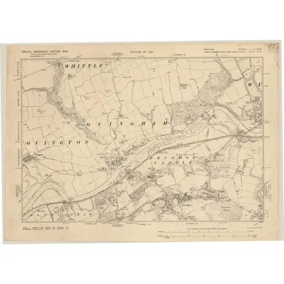1938 Map of Durham I.SW, 1939 Print