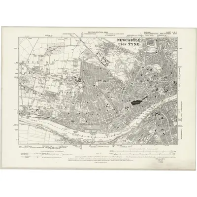 1894 Map of Durham II.SE, 1899 Print