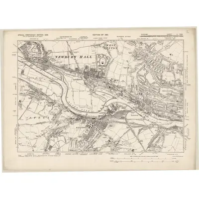 1938 Map of Durham II.SW, 1939 Print