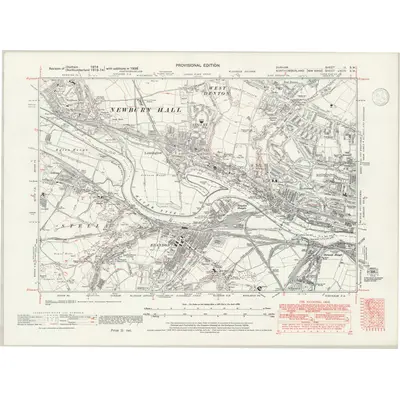 1938 Map of Durham II.SW, 1946 Print